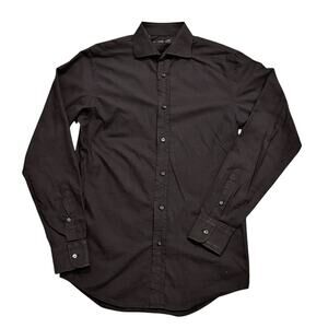 Ralph Lauren Black Label Micro Windowpane Black Button Up Men's Small
